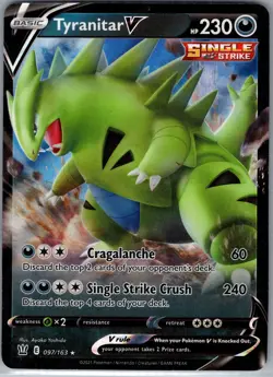Tyranitar V 097/163 SWSH05: Battle Styles - Pokemon Card - NM - Image 1