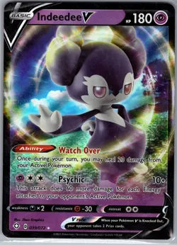 Indeedee V 039/072 Shining Fates - Pokemon Card - NM - Image 1