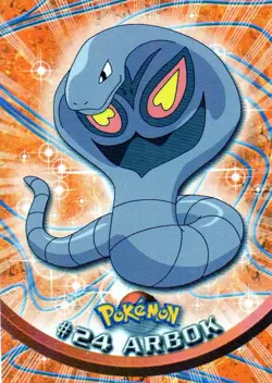 Pokemon #24 Arbok Card Blue Logo Topps TV Animation Series 1999 - Image 1