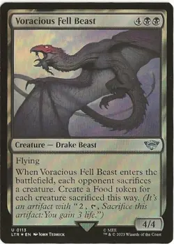 Voracious Fell Beast 113 Uncommon MTG Lord of the Rings Tales NM/M - Image 1