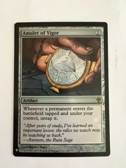 magic the gathering Amulet of Vigor The List Reprints Foil Lightly Played MTG - Image 1