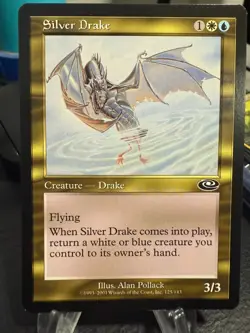 MTG Magic the Gathering Planeshift Silver Drake - Image 1