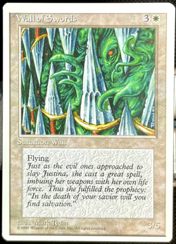 1995 Magic The Gathering, 4th Edition, Wall of Swords, MTG - Image 1