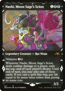 1 x ETCHED FOIL Nashi, Moon Sage's Scion - Showcase NM MTG Magic - Image 1