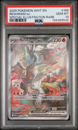 Pokemon 2025 Reshiram ex 166/086 SIR White Flare GEM MINT PSA 10 - Image 1