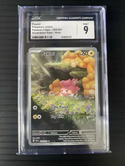 CGC MINT 9 2024 Pokemon Pawmi Paldean Fates- 226/091 Illustration Rare Holo - Image 1