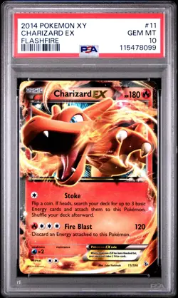 2014 POKEMON XY FLASHFIRE #11 CHARIZARD EX PSA 10 - Image 1