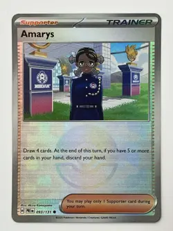 Amarys 👧🏿 093/131 PokeBall Common Holo NM Pokemon Sv: Prismatic Evolutions - Image 1