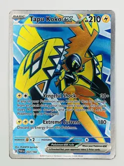 Tapu Koko ex ⚡ 222/182 Ultra Rare Holo LP Pokemon Sv04: Paradox Rift - Image 1