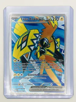 Tapu Koko ex ⚡ 222/182 Ultra Rare Holo LP Pokemon Sv04: Paradox Rift - Image 3