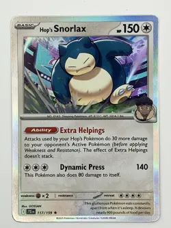 Hop's Snorlax 🐻‍❄ 117/159 Rare Holo NM Pokemon Sv09: Journey Together - Image 1