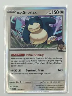 Hop's Snorlax 🐻‍❄ 117/159 Rare Holo NM Pokemon Sv09: Journey Together - Image 3