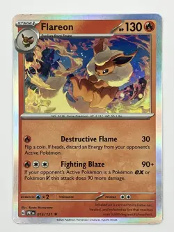 Flareon 🔥 013/131 Rare Holo LP Pokemon Sv: Prismatic Evolutions - Image 1