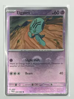 Elgyem 🔮 040/086 PokeBall Common Holo NM Pokemon Sv: Black Bolt - Image 3