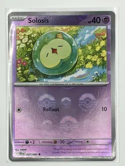 Solosis 🔮 037/086 PokeBall Common Holo NM Pokemon Sv: Black Bolt - Image 3