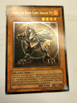 ULTIMATE Rare Horus the Black Flame Dragon LV4 SOD-EN006 Unlimited Yugioh MP - Image 1