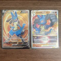 Lucario V Star & V SWSH213 SWSH214 Black Star - Pokemon TCG Promo Card Lot - Image 1