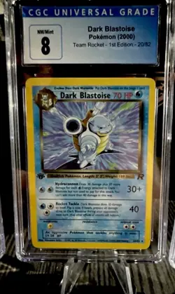 CGC 8 Dark Blastoise Team Rocket 1st Edition 20/82 Pokemon Card - Image 1
