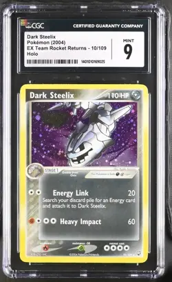 CGC 9 MINT Dark Steelix EX Team Rocket Returns 10/109 Holo Pokemon Card WOTC - Image 1