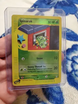 DAMAGED Spinarak 62/147 Aquapolis Reverse Holo Pokemon Card TCG - Image 1