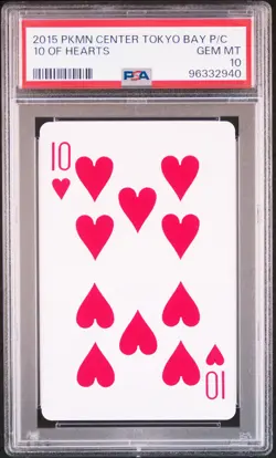 2013 POKEMON CENTER TOKYO BAY PLAYING CARDS 10 OF HEARTS PSA 10 - Image 1
