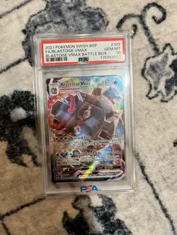 Pokemon SWSH103 Blastoise VMAX Battle Box Black Star Promo Card PSA 10 Holo 2021 - Image 1