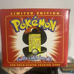 23K Gold Plated CHARIZARD Trading Card 1999 Burger King Pokemon Ball SEALED - Image 2