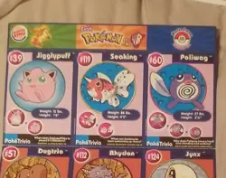 POKEMON 1ST MOVIE CARDS 1999 BURGER KING MASTER TRAINER #20 SET UNCUT SHEET - Image 3