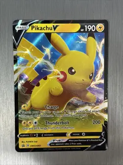 Pikachu V SWSH061 - Black Star Promo - Ultra Rare Pokemon Card - Near Mint (NM) - Image 1