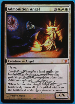 Admonition Angel FOIL Worldwake NM Mythic Rare SIGNED CARD (505079) ABUGames - Image 1