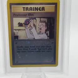 PSA 9 MINT Professor Elm # 3 Best of Game Reverse Foil PROMO Pokemon Card - Image 2