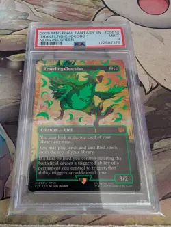 Traveling Chocobo Neon Ink Green Final Fantasy MTG PSA9 - Image 1