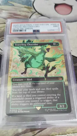 Traveling Chocobo Neon Ink Green Final Fantasy MTG PSA9 - Image 2