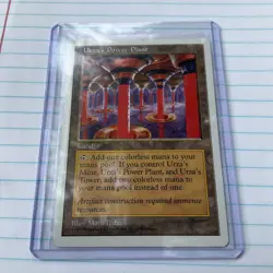 1997 Magic The Gathering Urza’s Power Plant Land RARE - Image 1