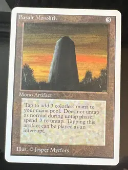 Magic the Gathering MTG Unlimited Basalt Monolith LP+ (Beta Bob) - Image 1