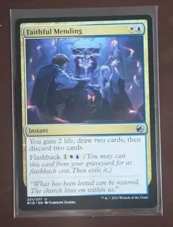 Faithful Mending -NM Midnight Hunt 2021 MID 221/277 MTG English Uncommon instant - Image 1