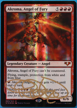 Akroma, Angel of Fury FOIL From the Vault: Angels NM SIGNED (505160) ABUGames - Image 1