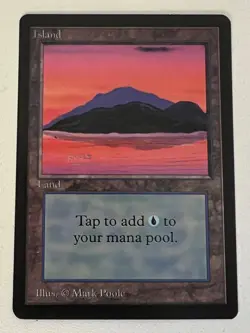 Magic the Gathering MTG Island v.3 (Red) Beta NM (Beta Bob) - Image 1