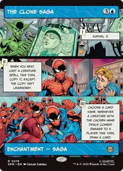 FOIL Borderless THE CLONE SAGA mtg NM Marvel's Spider-Man 1 Rare PANEL - Image 1