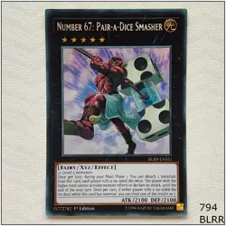 Number 67: Pair-a-Dice Smasher - BLRR-EN031 - Secret Rare 1st Edition Yugioh - Image 1