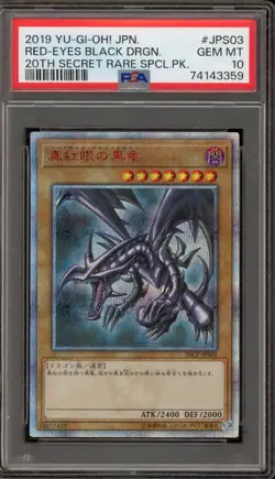 Yu-Gi-Oh! Red-Eyes Black Dragon 20th Secret Rare SPCL. Pk. JPN 20CP-JPS03 PSA 10 - Image 1