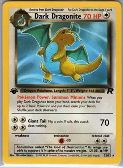 Dark Dragonite 1st Edition 22/82 Team Rocket - Pokemon Card - LP - Image 1
