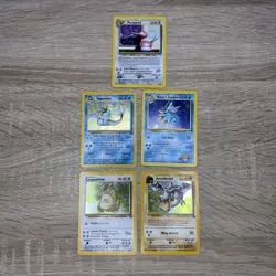 Vintage 1999 WOTC Pokemon 5 Card Lot! Rare Holo 1st Editions LP - Image 1