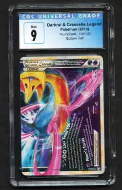 Darkrai & Cresselia Legend Bottom Half Pokemon Card Triumphant 100/102 PSA CGC 9 - Image 1