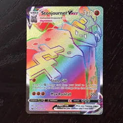 Stonjourner VMAX 205/202 Pokemon Sword & Shield Base Set Secret Rare Card NM - Image 1