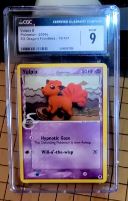 CGC 9 - Pokemon Vulpix 70/101 EX Dragon Frontiers 2006 Card - Image 1