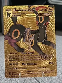 Pokemon Umbreon VMAX 310hp GOLD Foil Fan Art Collector Card. READ DISCRIPTION. - Image 1