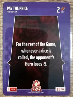 2024 BO JACKSON BATTLE ARENA ALPHA EDITION PLAY CARD: PAY THE PRICE SSP #PL-18 - Image 1