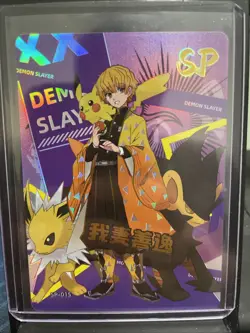 Demon Slayer Doujin SP Poke Crossover Card Kimetsu No Yaiba Card- Zenitsu - Image 1