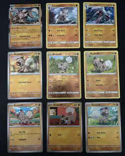 Pokemon TCG Rockruff & Lycanroc Lot: 9 Card Collection Set - Image 1